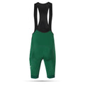 Pantaloncini da ciclismo verdi con bretelle – Vestibilità di supporto di livello professionale con fondello in grafene K10 | Nomad Vélo