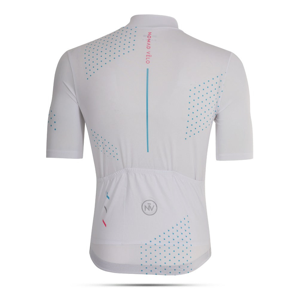 Maglia da ciclismo White League – Vestibilità aerodinamica performante per strada e gare | Nomad Vélo