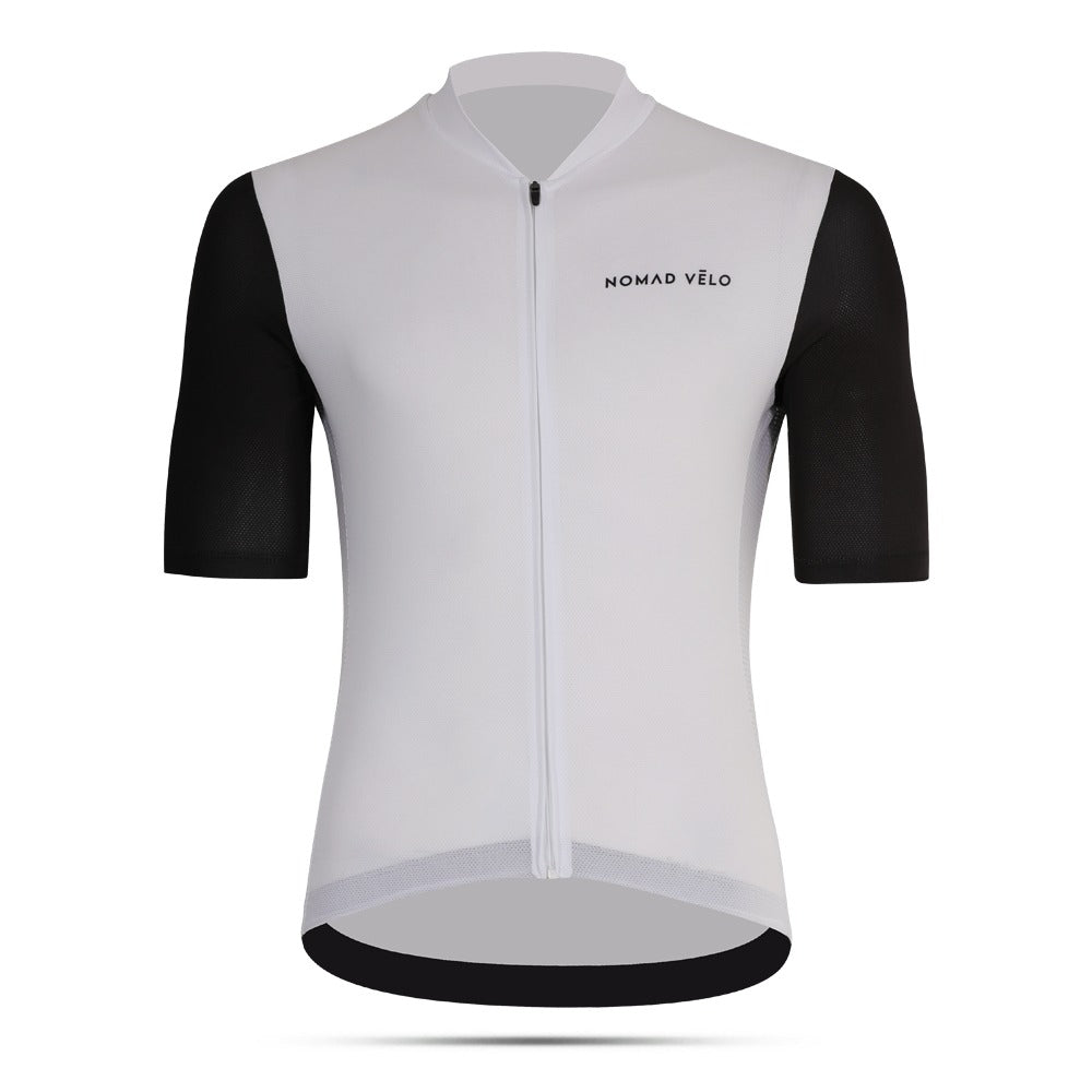 Maglia da ciclismo Panda nera e bianca – Taglio aerodinamico minimalista per lunghe distanze | Nomad Vélo