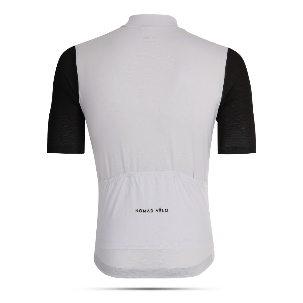 Maglia da ciclismo Panda nera e bianca – Taglio aerodinamico minimalista per lunghe distanze | Nomad Vélo