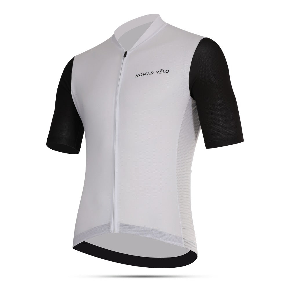 Maglia da ciclismo Panda nera e bianca – Taglio aerodinamico minimalista per lunghe distanze | Nomad Vélo