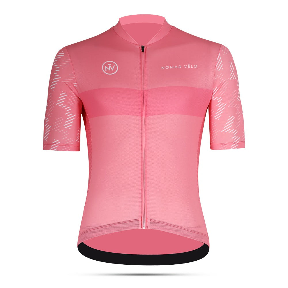 Maglia da ciclismo rosa bubblegum – Vestibilità aerodinamica da gara per prestazioni ottimali con il caldo | Nomad Vélo
