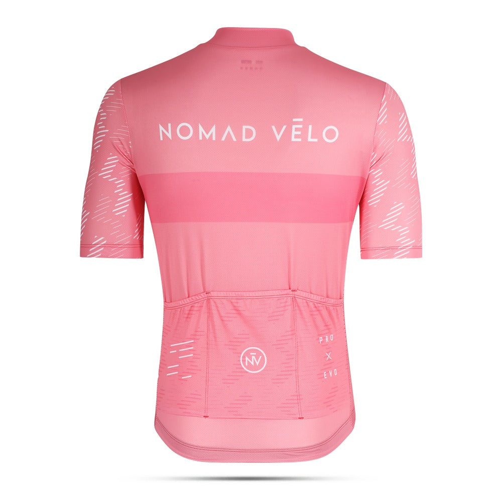 Maglia da ciclismo rosa bubblegum – Vestibilità aerodinamica da gara per prestazioni ottimali con il caldo | Nomad Vélo