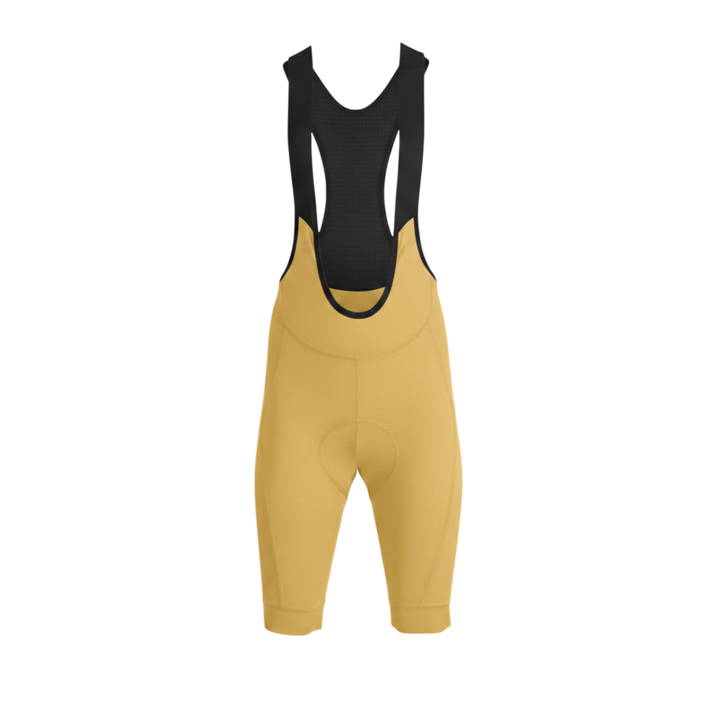 Pantaloncini con bretelle Nomad color senape