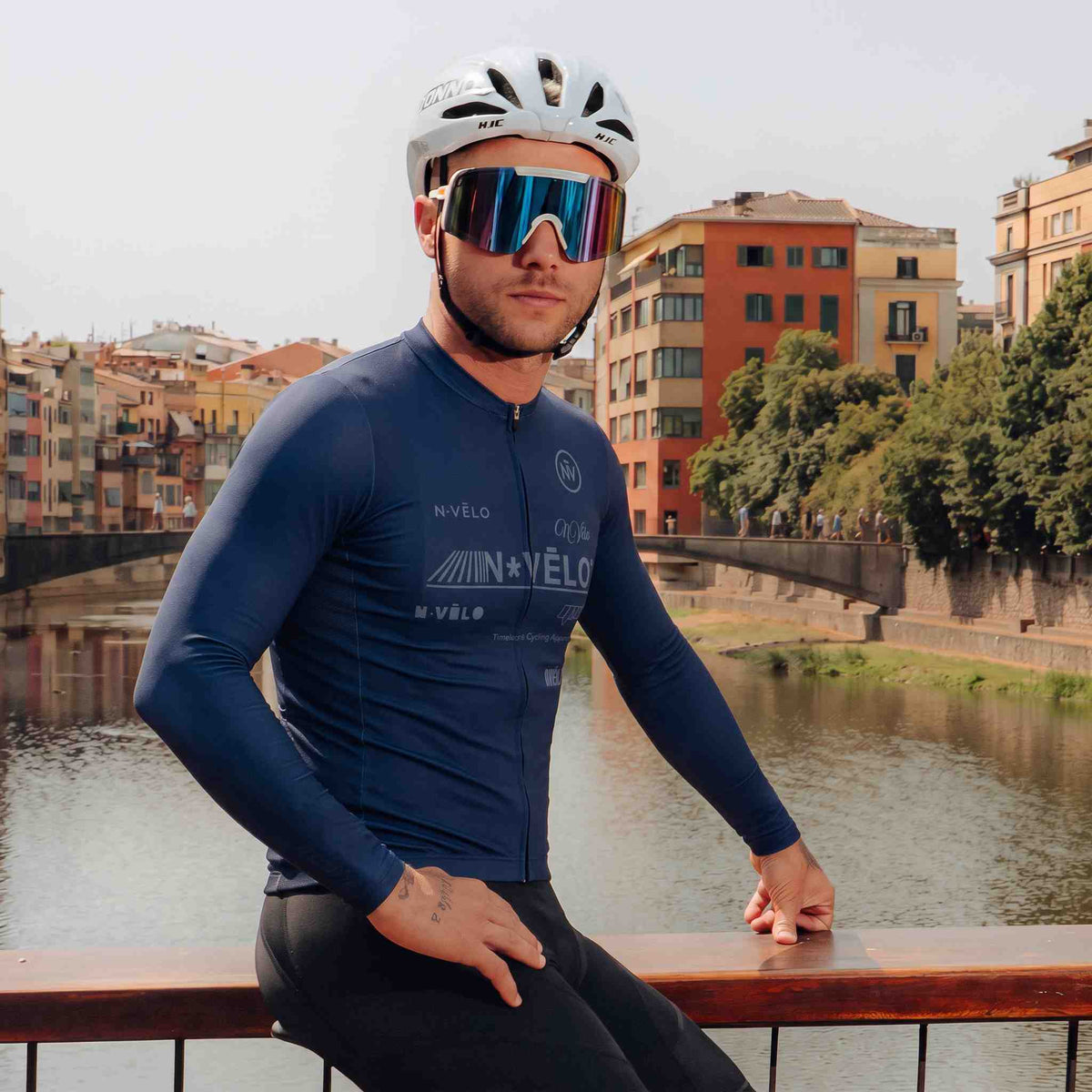 Maglia a maniche lunghe Element blu scuro | Nomad Vélo