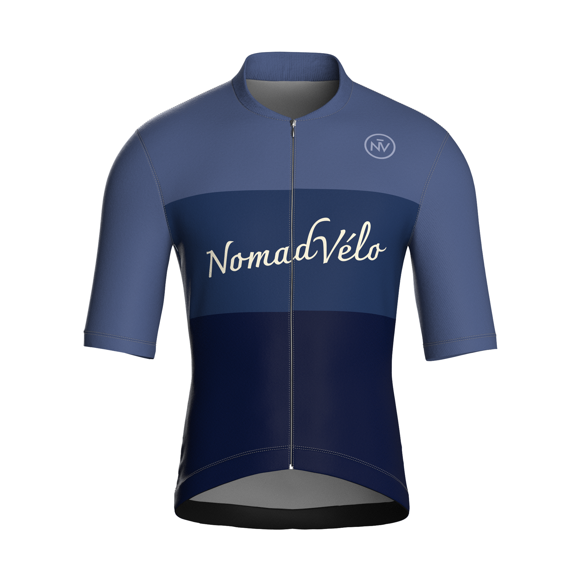 Maglia manica corta blu scuro minimal | Nomade Velo