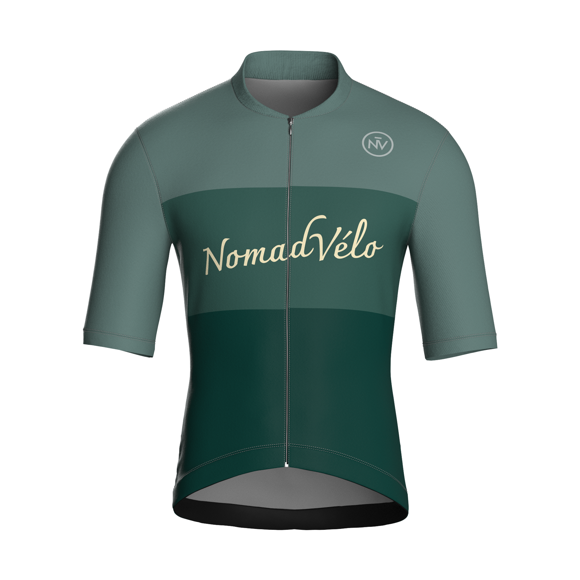 Maglia a maniche corte verde minimal | Nomad Vélo