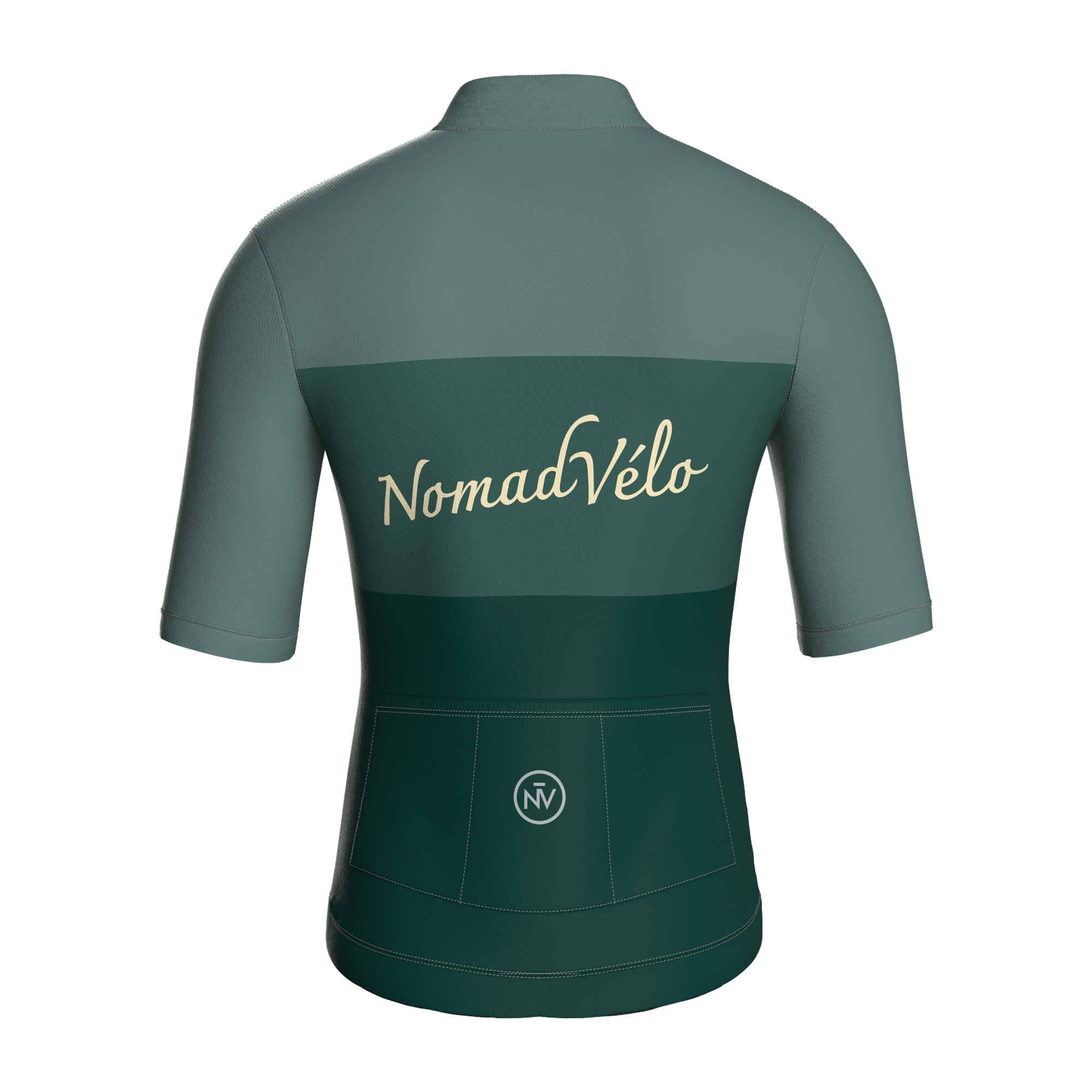 Maglia a maniche corte verde minimal | Nomad Vélo