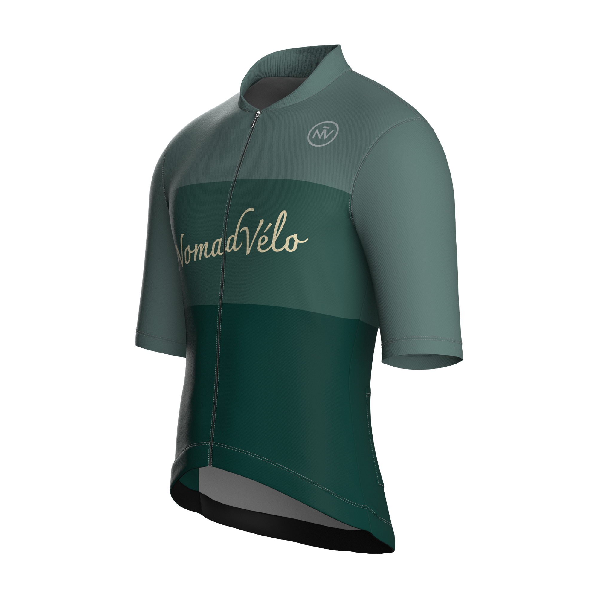 Maglia a maniche corte verde minimal | Nomad Vélo