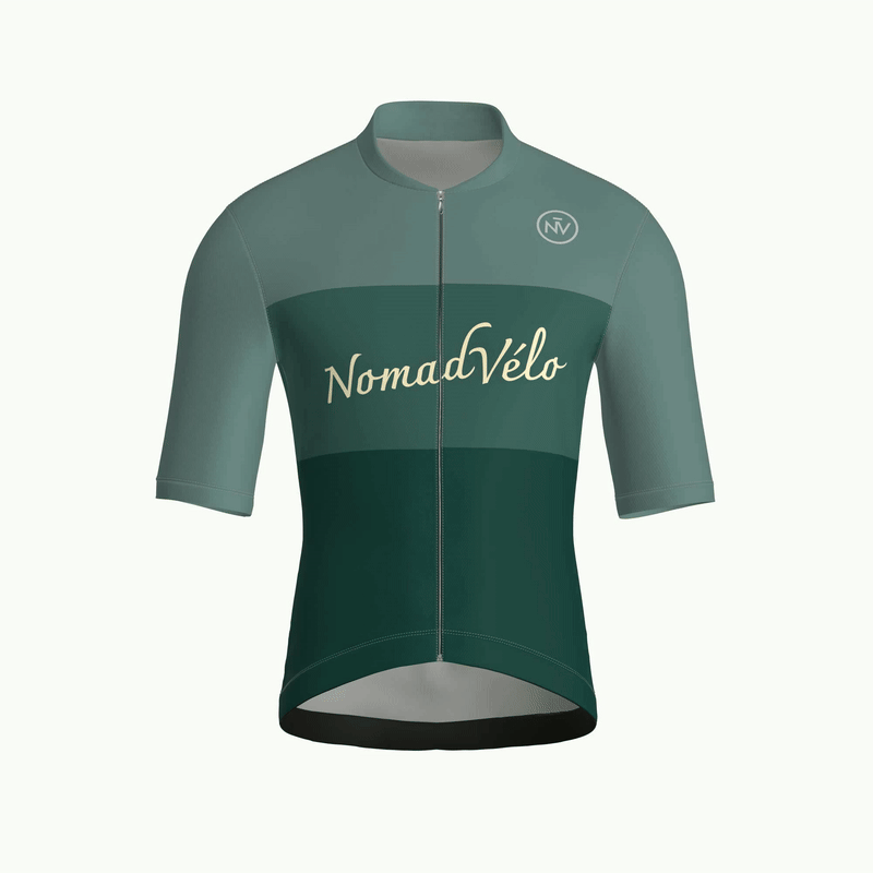 Maglia a maniche corte verde minimal | Nomad Vélo