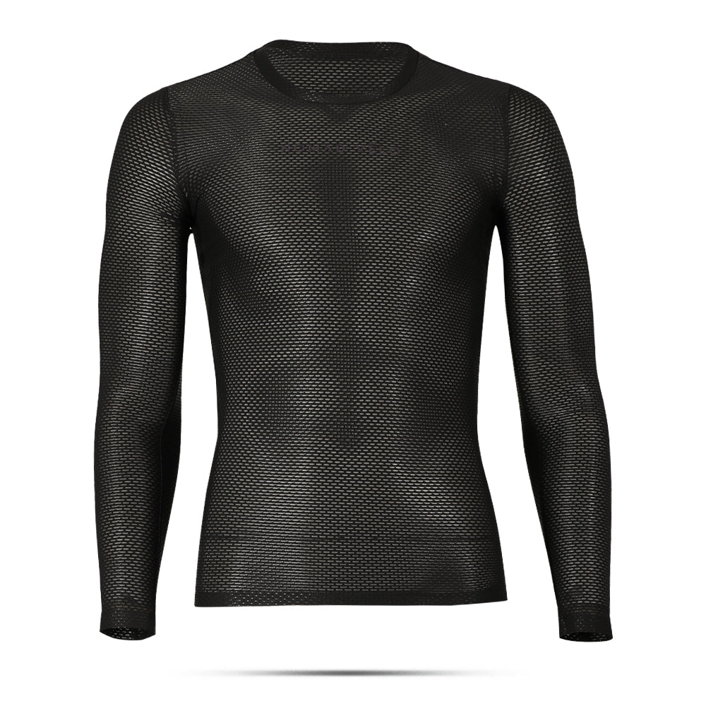 Intimo termico nero a maniche lunghe traspirante per ciclismo | Nomad Vélo