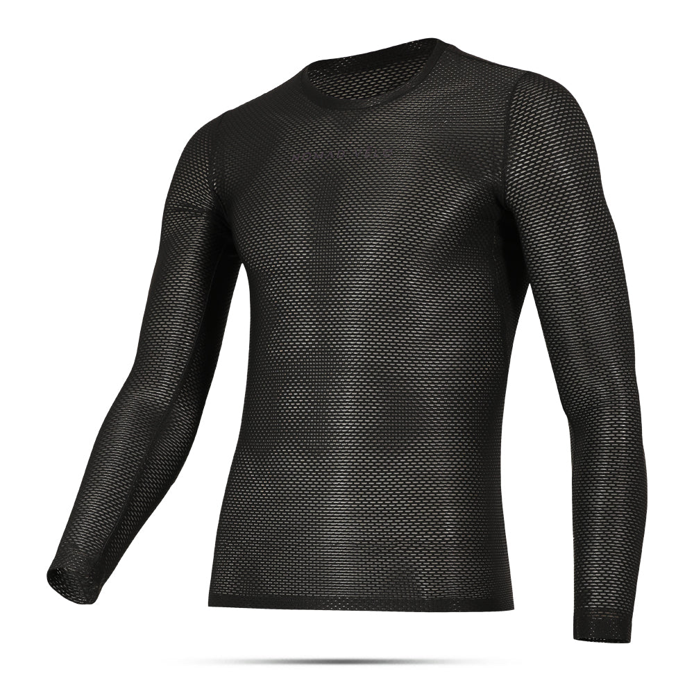 Intimo termico nero a maniche lunghe traspirante per ciclismo | Nomad Vélo