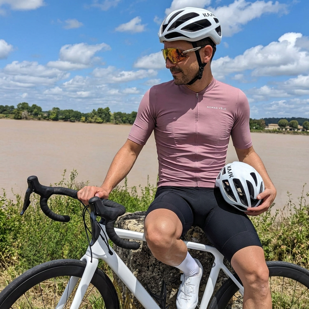 Maglia da ciclismo Pure Mauve a maniche corte, vestibilità da gara.