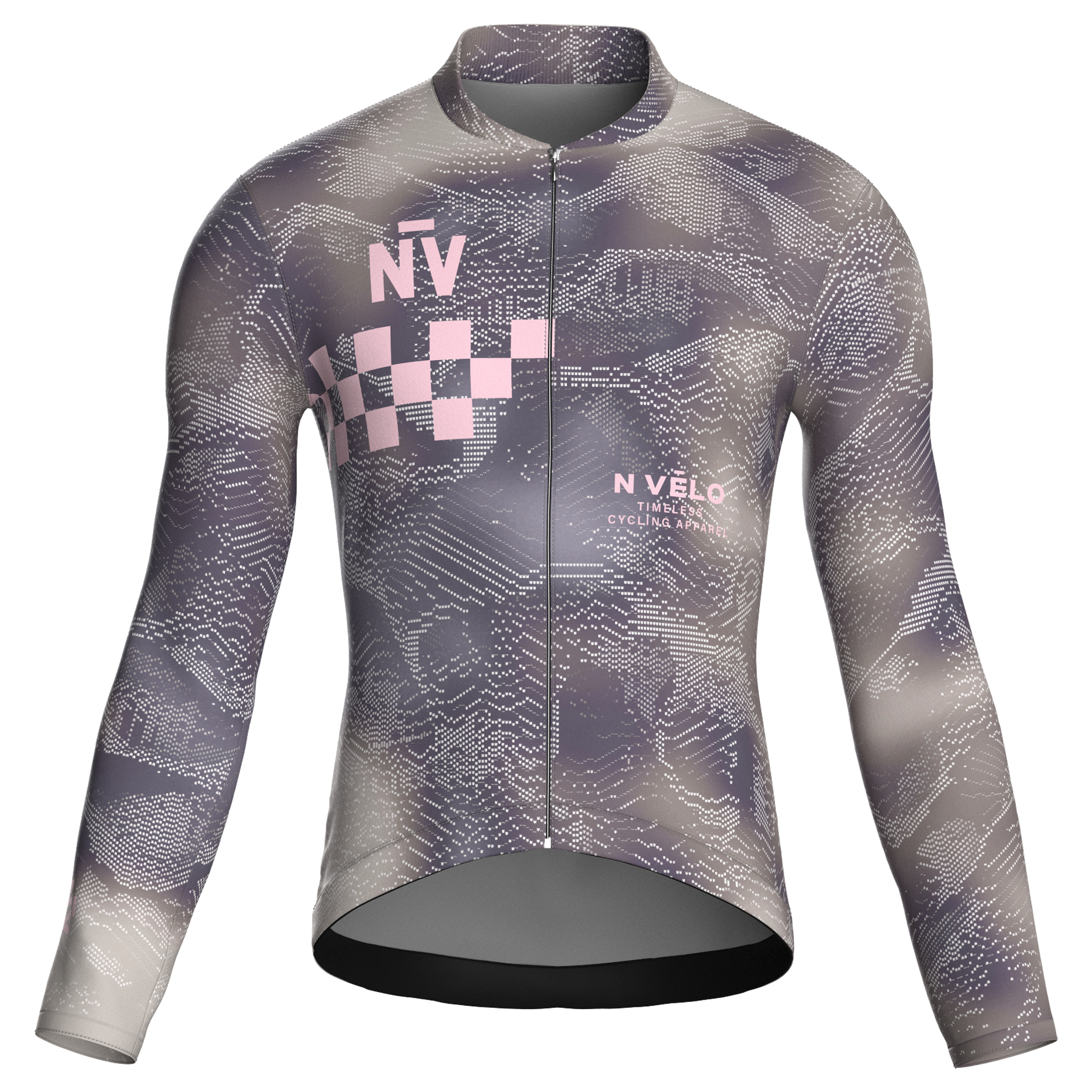 Maglia da corsa grigia a maniche lunghe