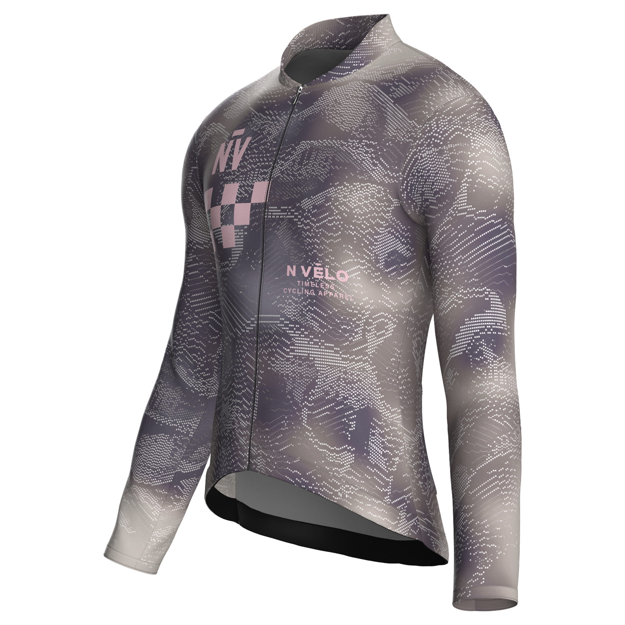 Maglia da corsa grigia a maniche lunghe