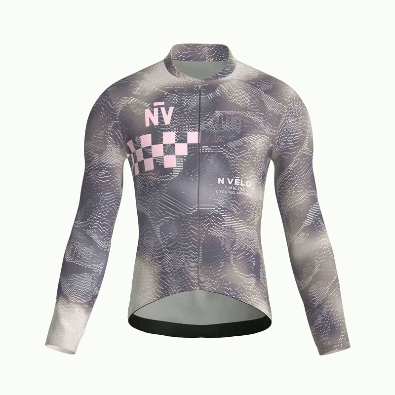 Maglia da corsa grigia a maniche lunghe