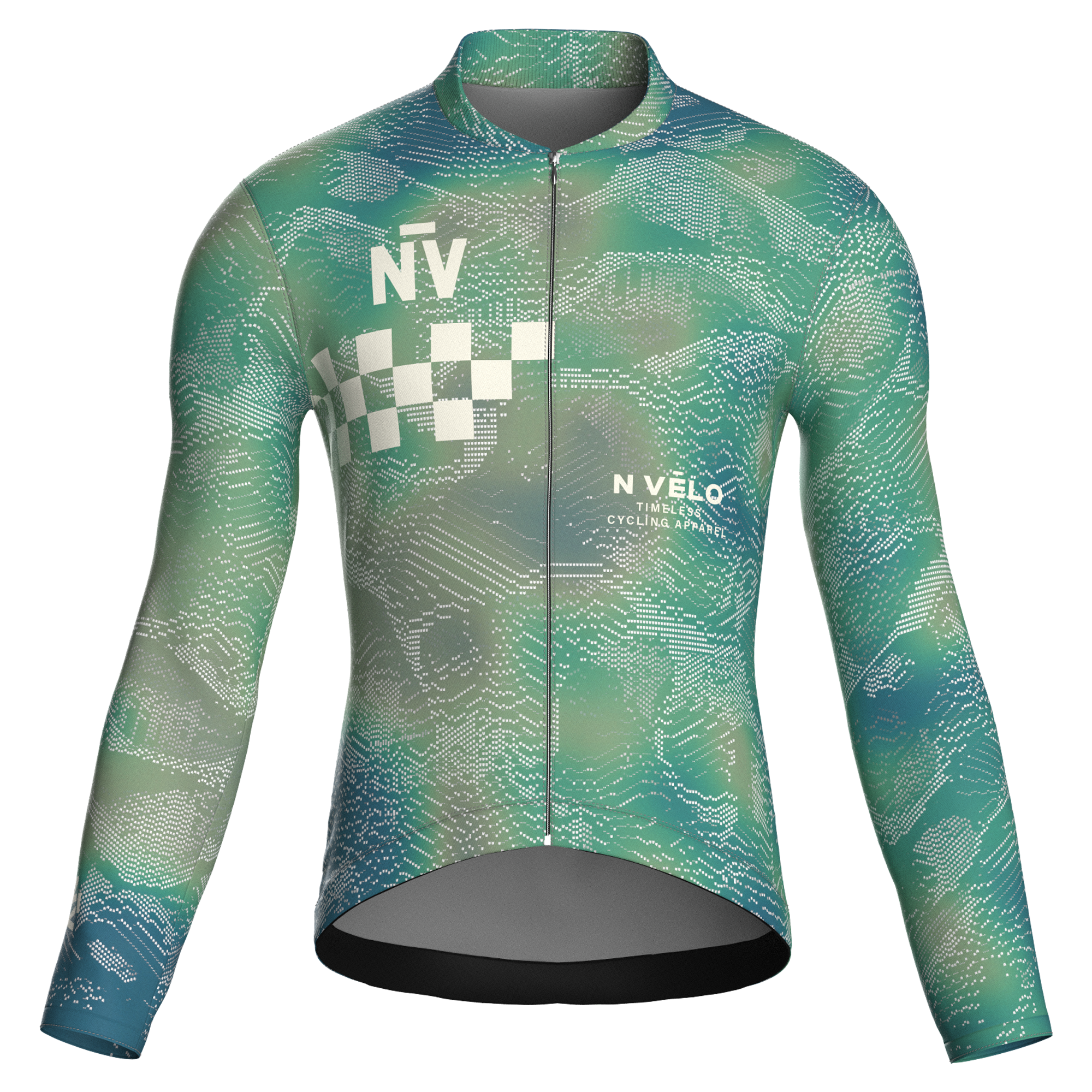 Maglia a maniche lunghe verde da corsa