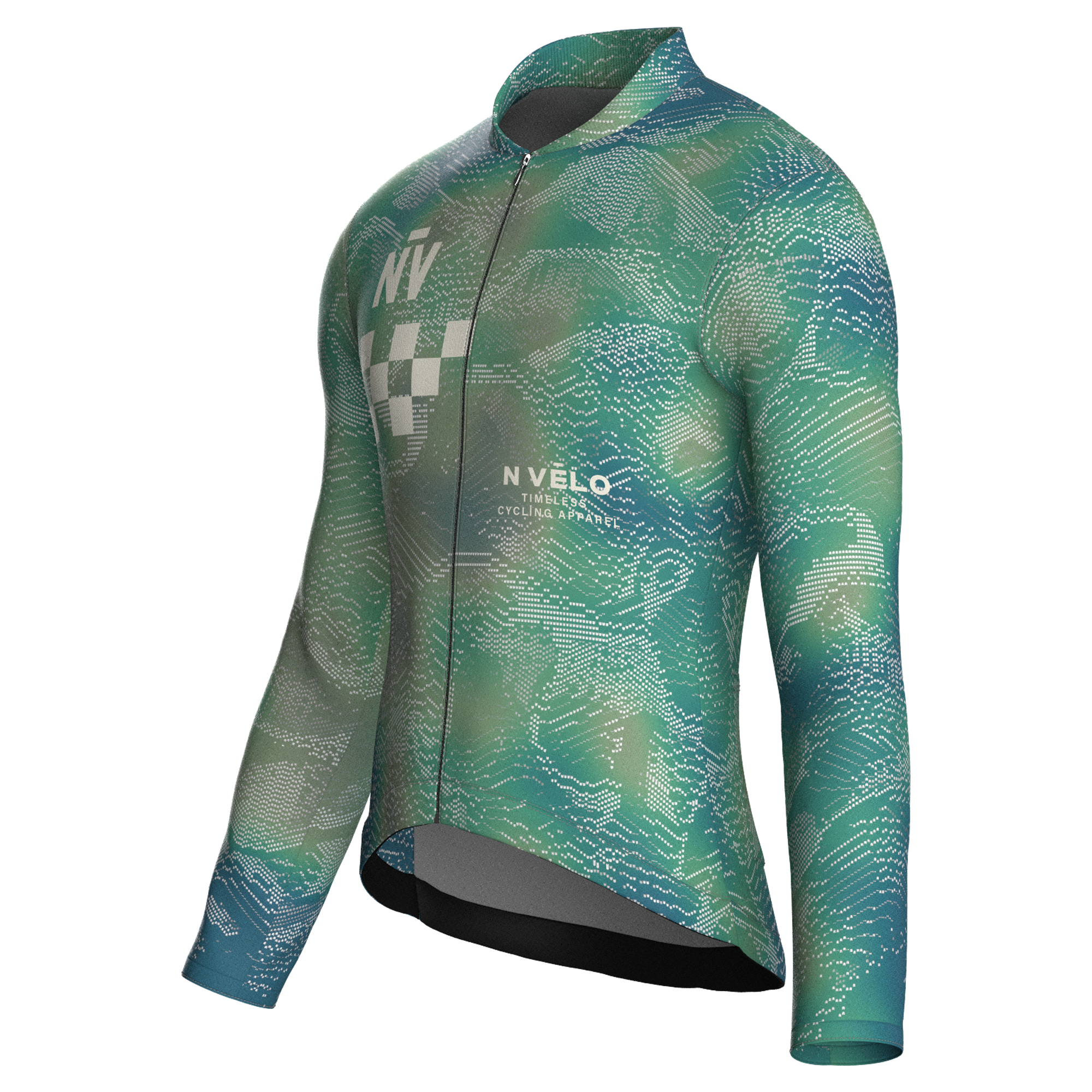 Maglia a maniche lunghe verde da corsa