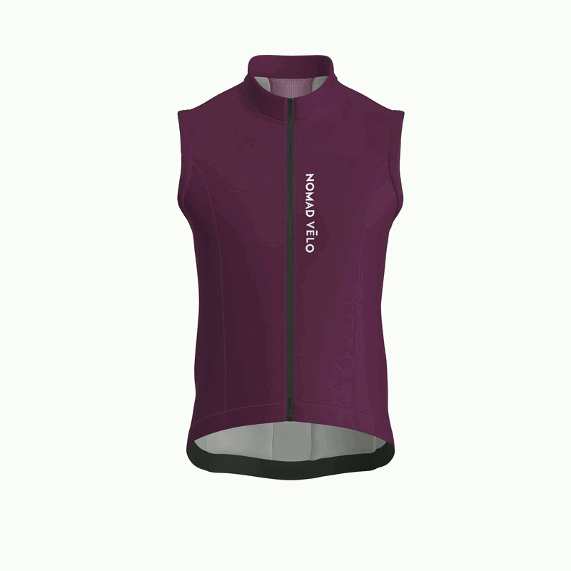 Gilet da ciclismo antivento Nomad color bordeaux