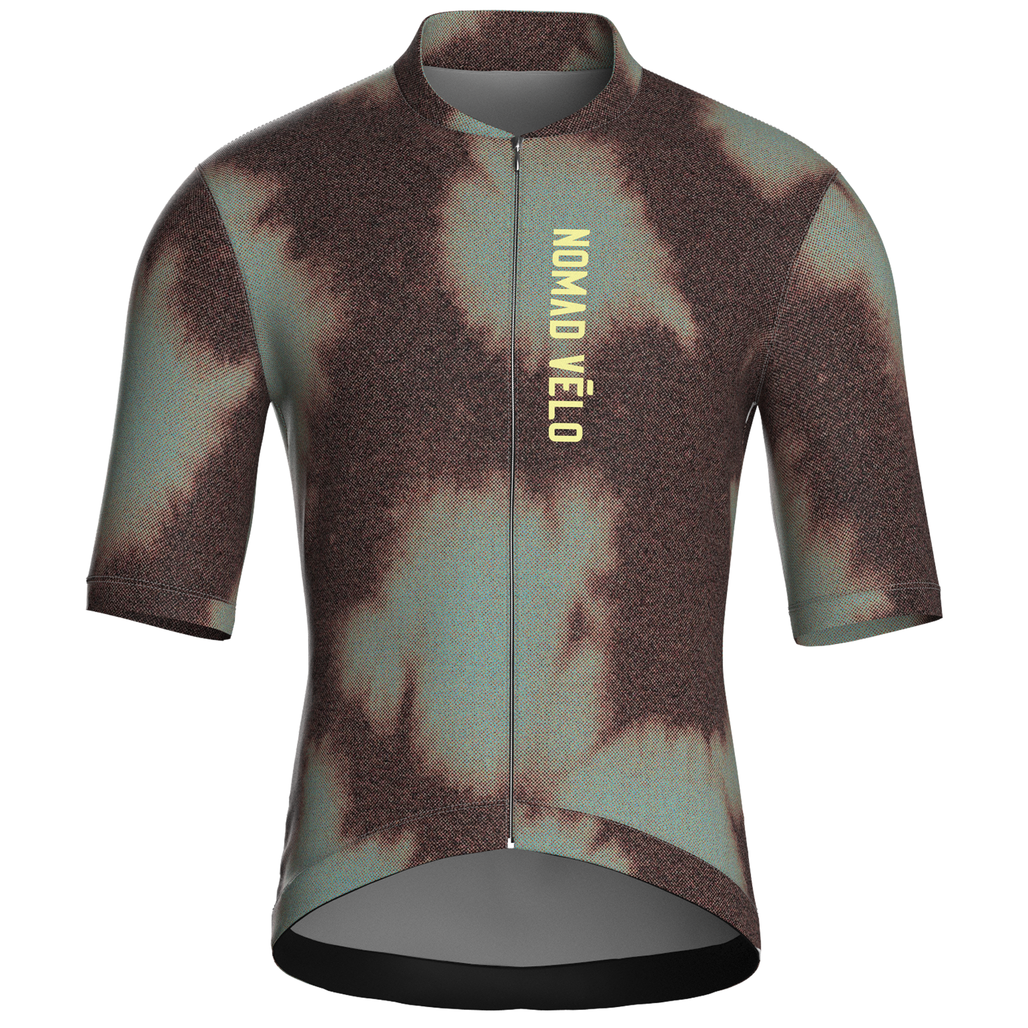 Maglia da ciclismo marrone tie-dye – Manica corta, vestibilità da gara