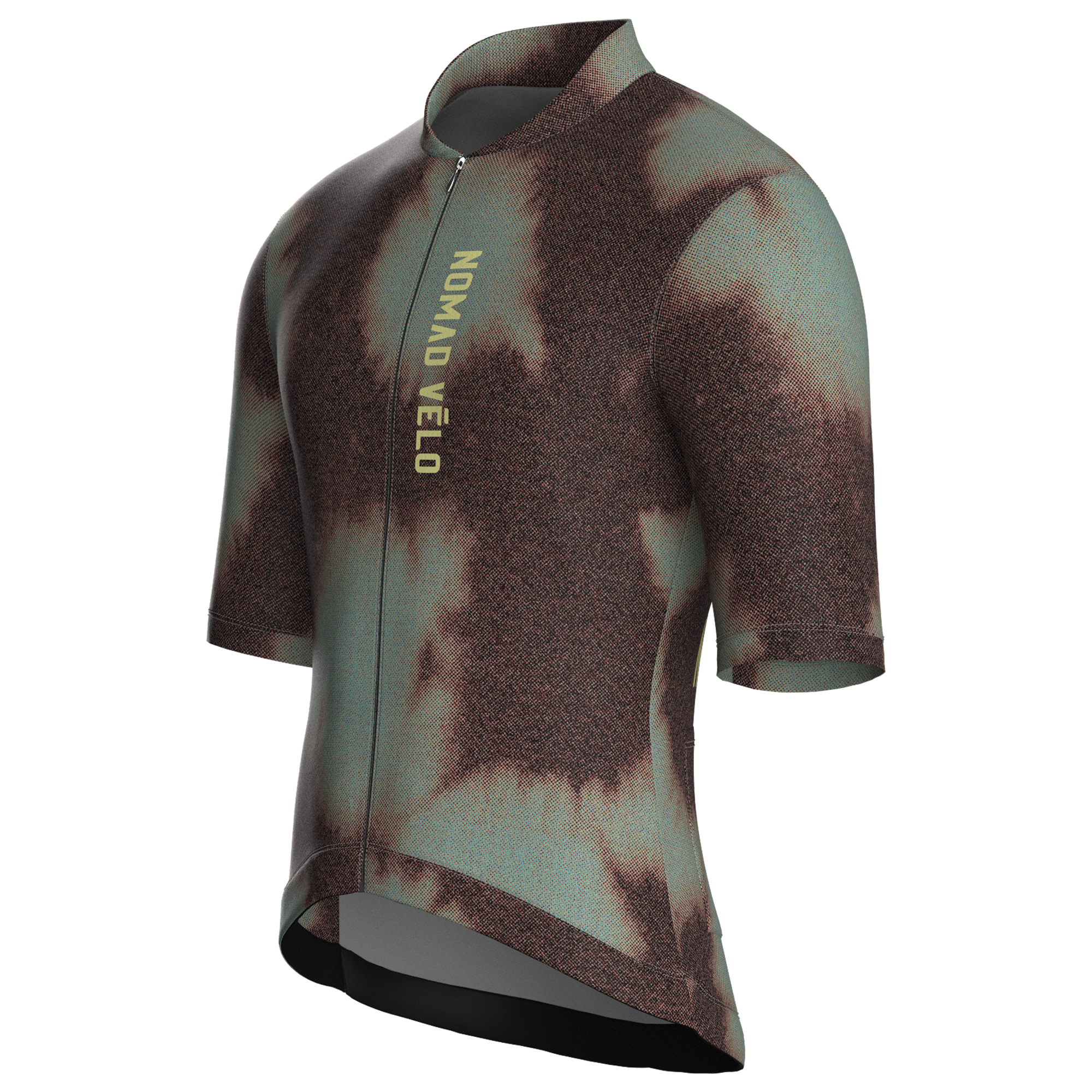 Maglia da ciclismo marrone tie-dye – Manica corta, vestibilità da gara