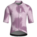 Maglia da ciclismo a maniche corte con stampa tie-dye color malva, vestibilità da gara.