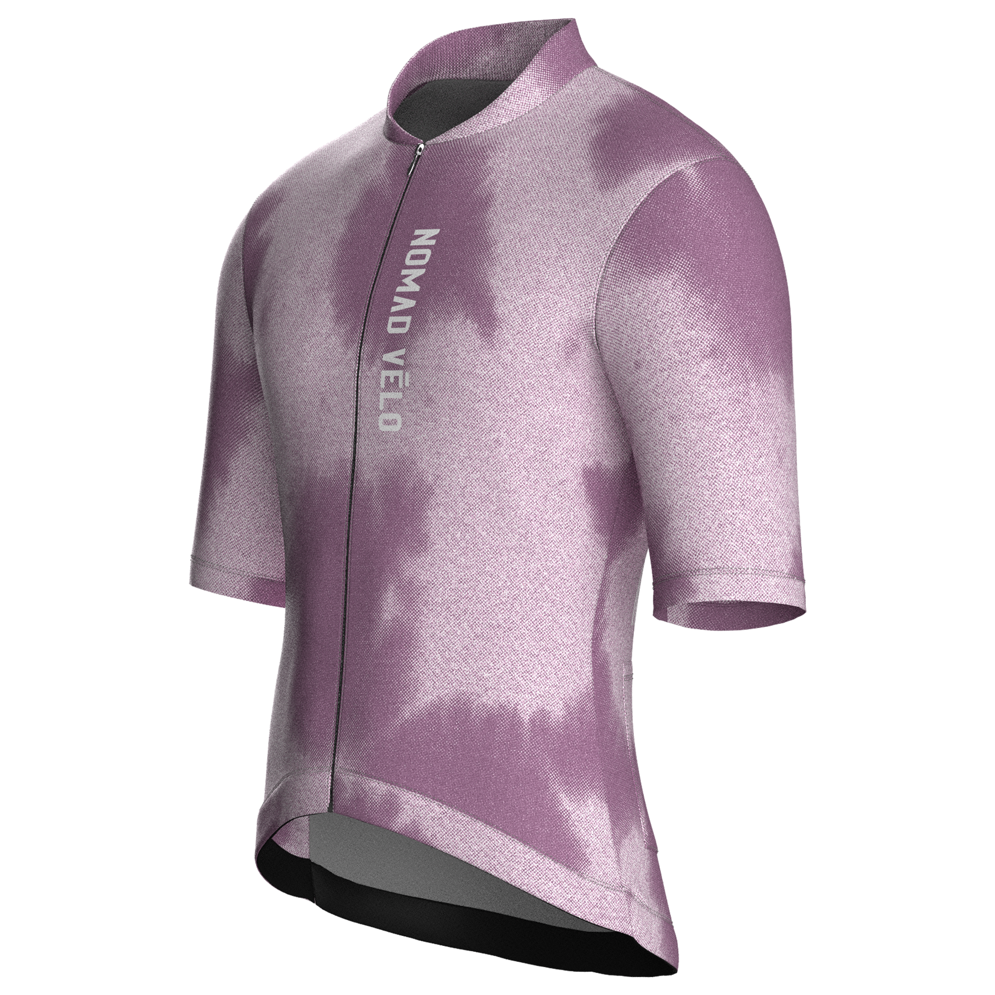 Maglia da ciclismo a maniche corte con stampa tie-dye color malva, vestibilità da gara.