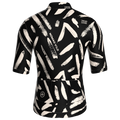 Maglia da ciclismo nera a maniche corte con stampa a pennellate, vestibilità da gara.