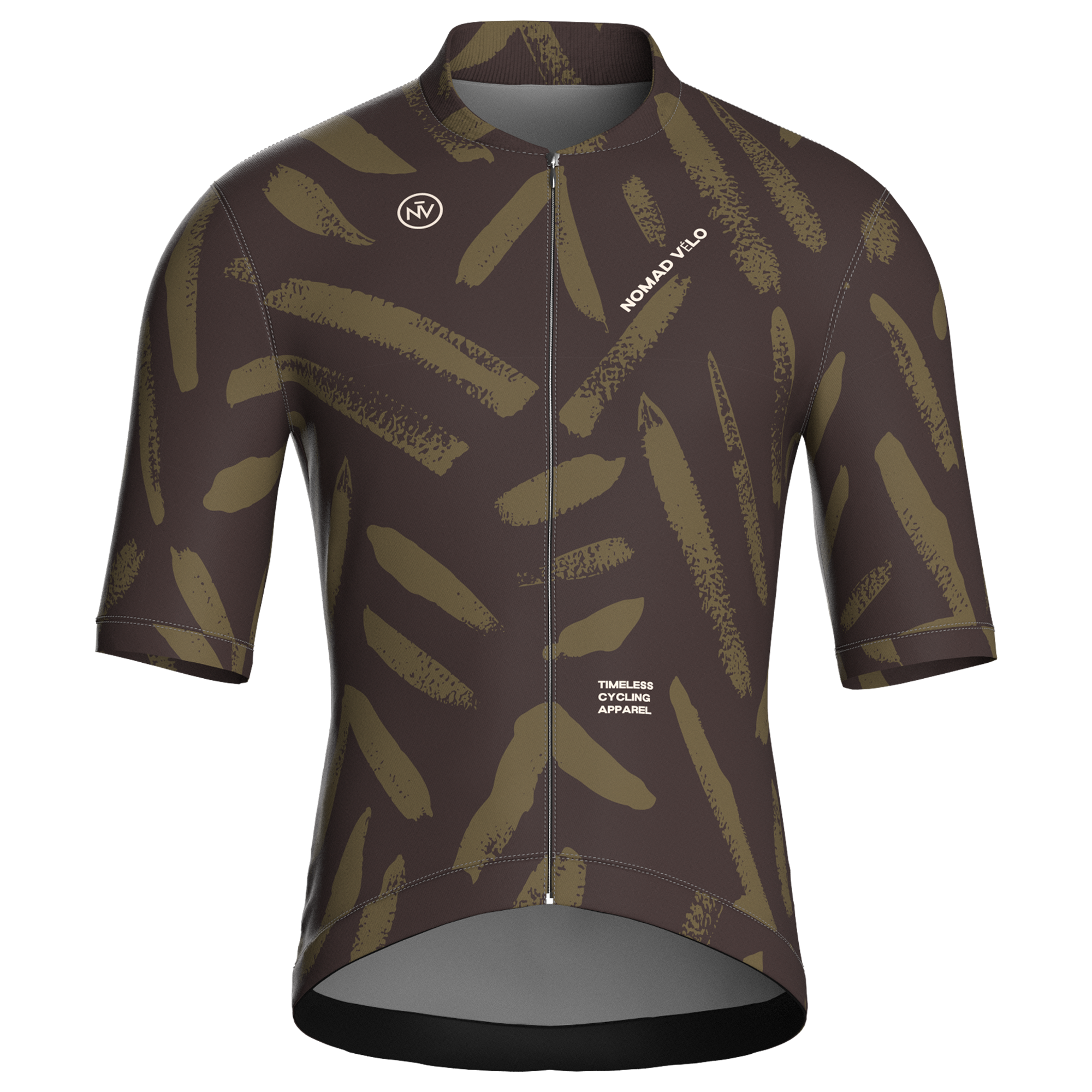 Maglia da ciclismo a maniche corte Brushstroke Olive – vestibilità da gara