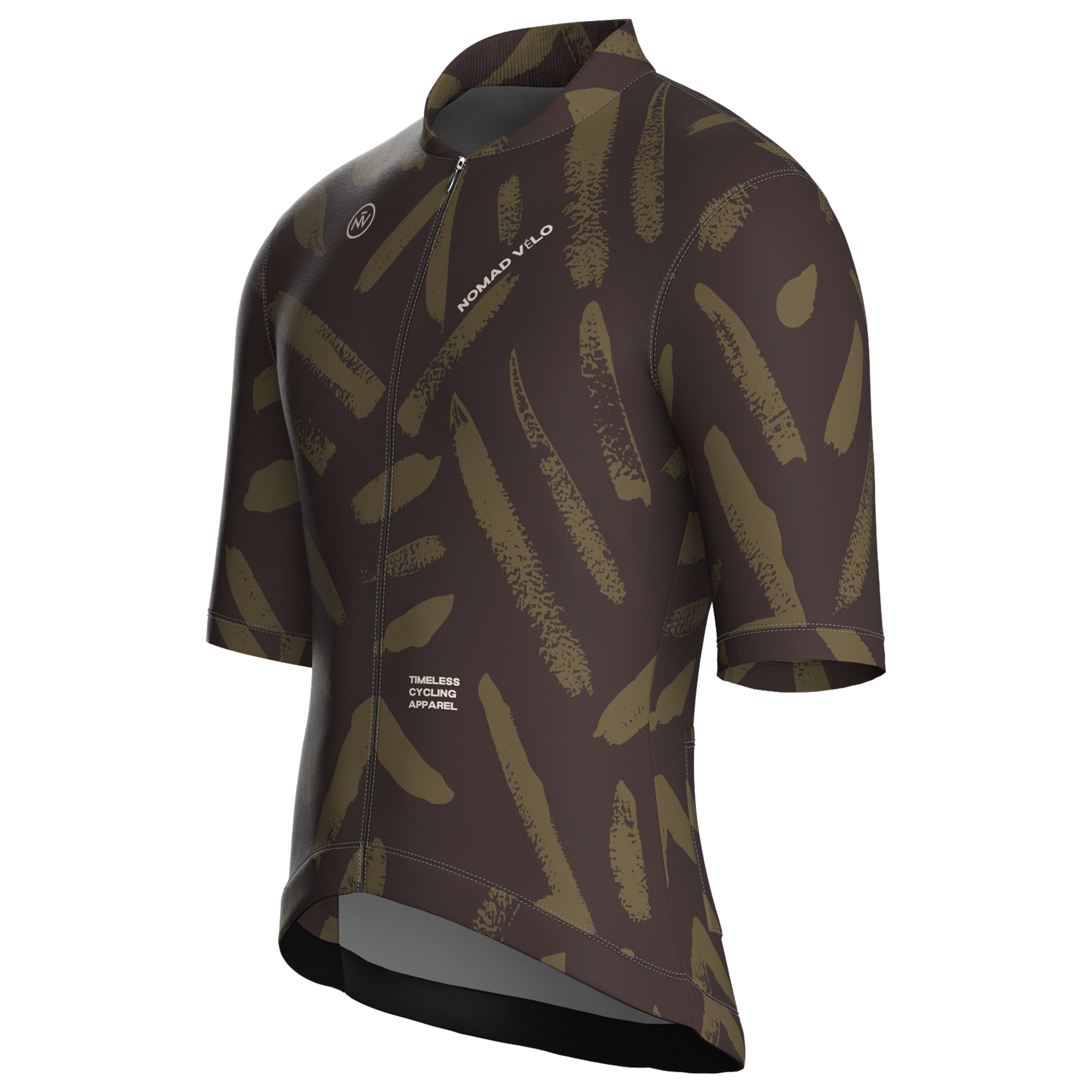 Maglia da ciclismo a maniche corte Brushstroke Olive – vestibilità da gara