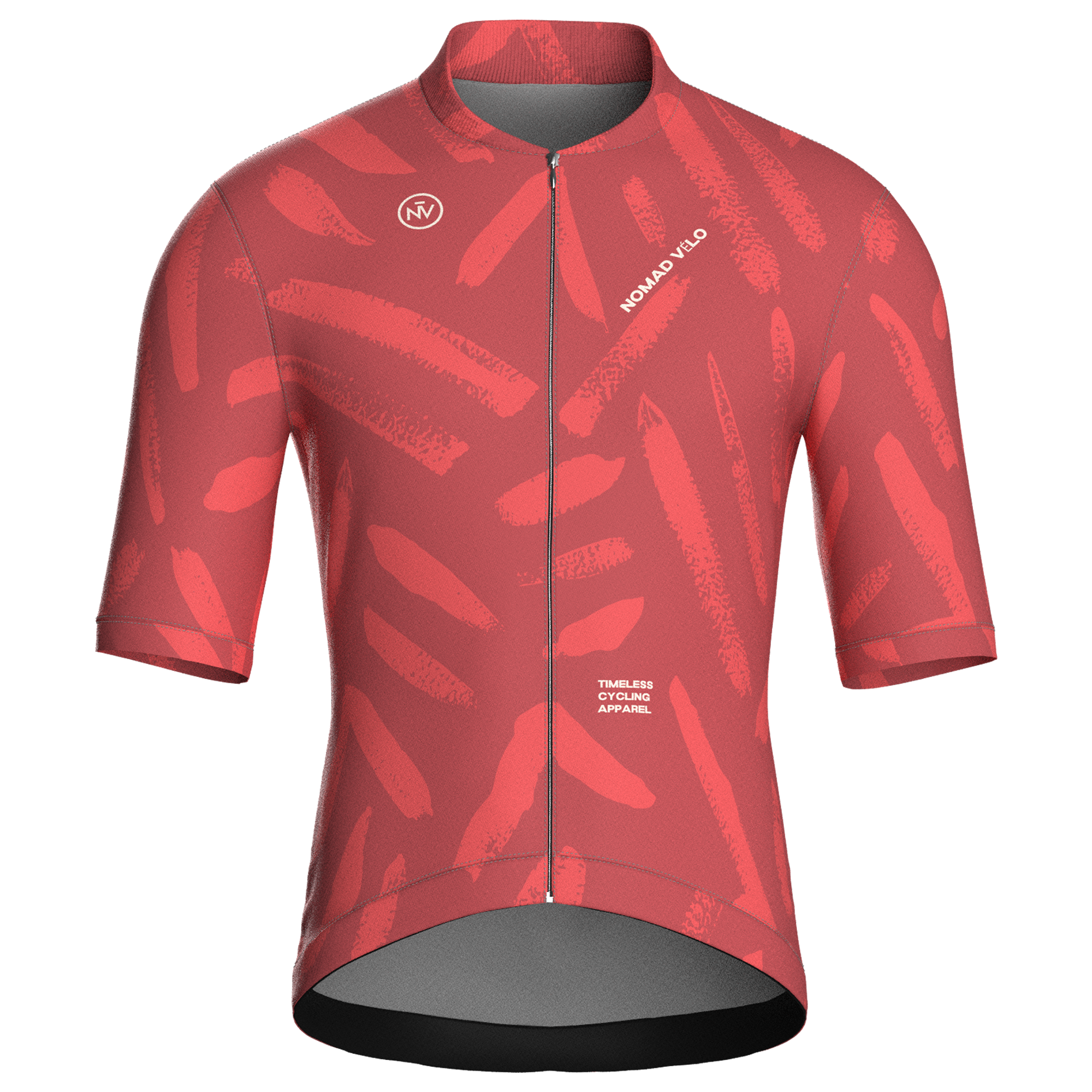 Maglia da ciclismo a maniche corte con stampa a pennellate rosse – vestibilità da gara