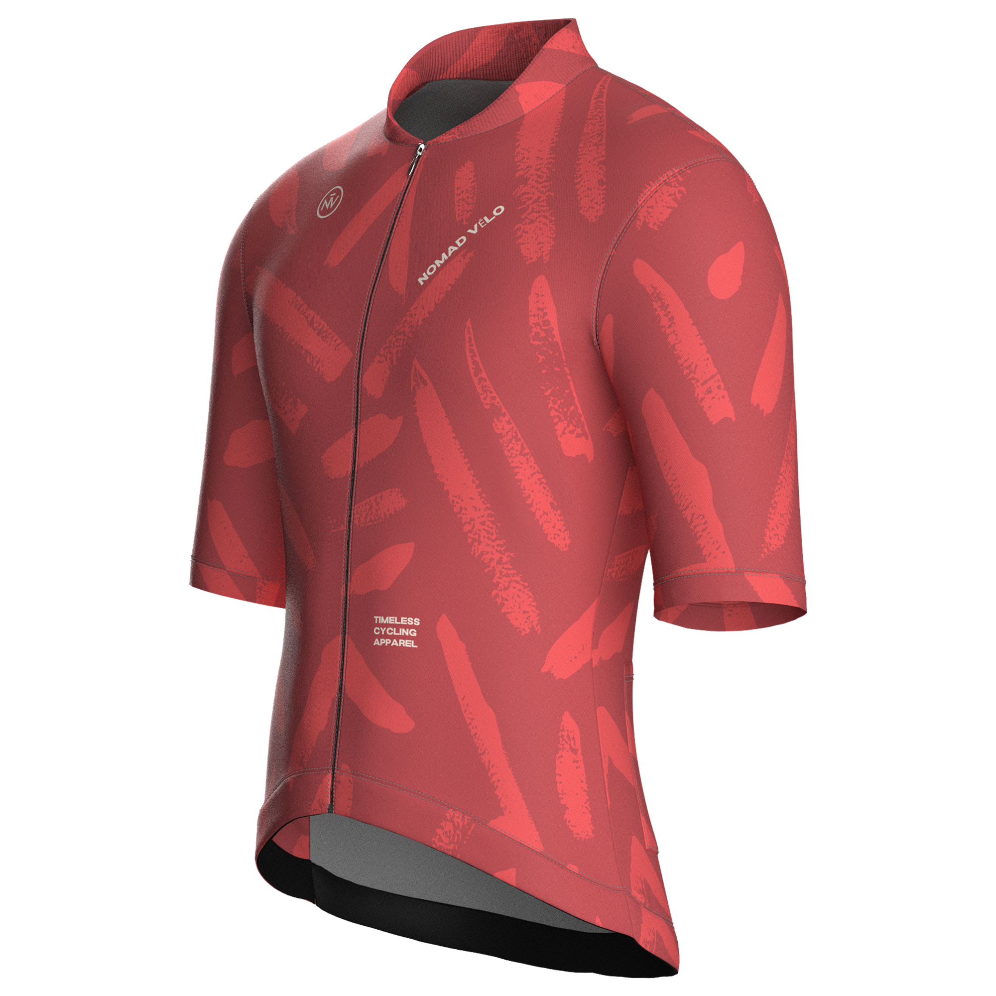 Maglia da ciclismo a maniche corte con stampa a pennellate rosse – vestibilità da gara