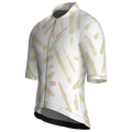 Maglia da ciclismo bianca a maniche corte con stampa a pennellate, vestibilità da gara.