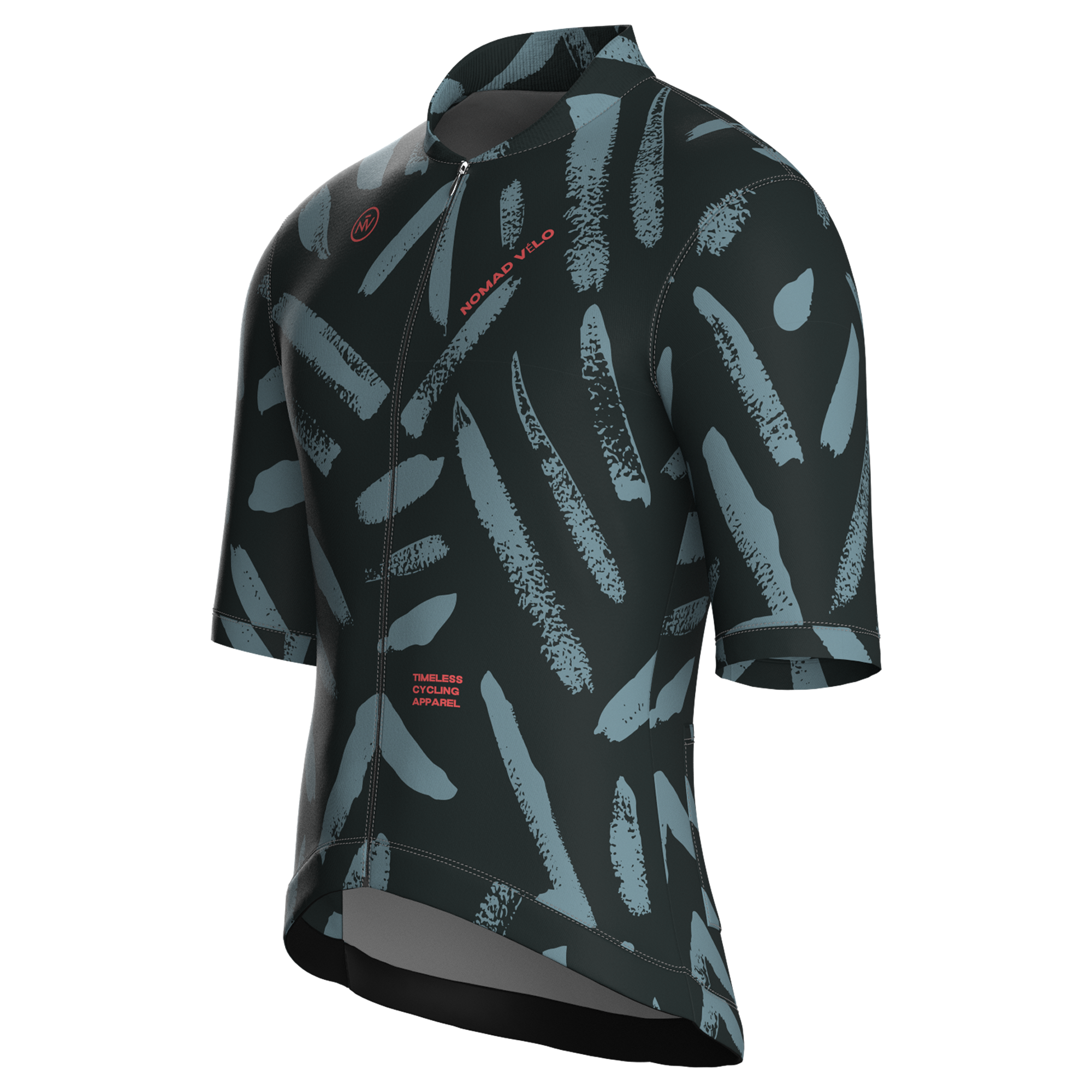 Maglia da ciclismo Brushstroke Slate a maniche corte, vestibilità da gara.