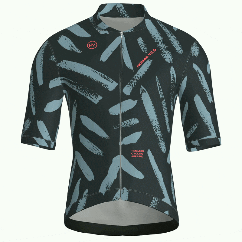 Maglia da ciclismo Brushstroke Slate a maniche corte, vestibilità da gara.