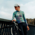 Maglia a maniche lunghe verde da corsa