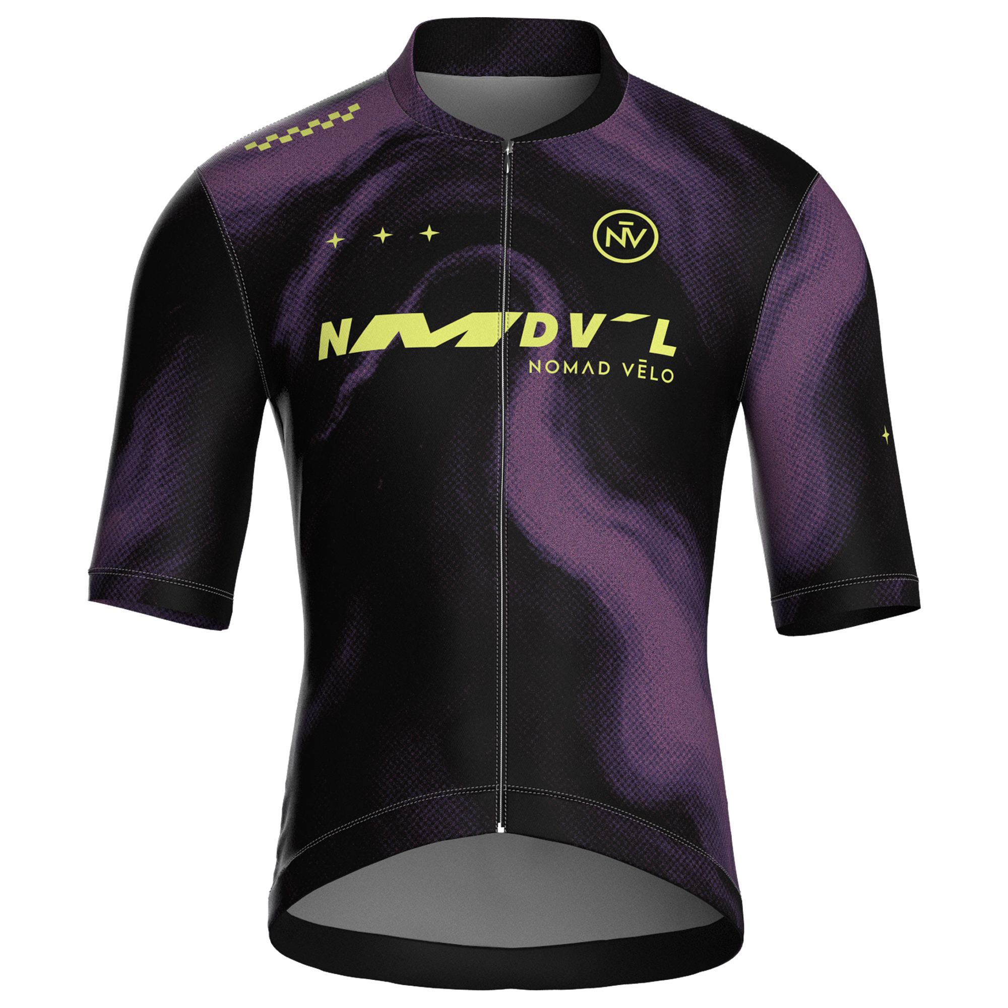 Maglia da ciclismo viola effetto marmo – Manica corta, vestibilità da gara