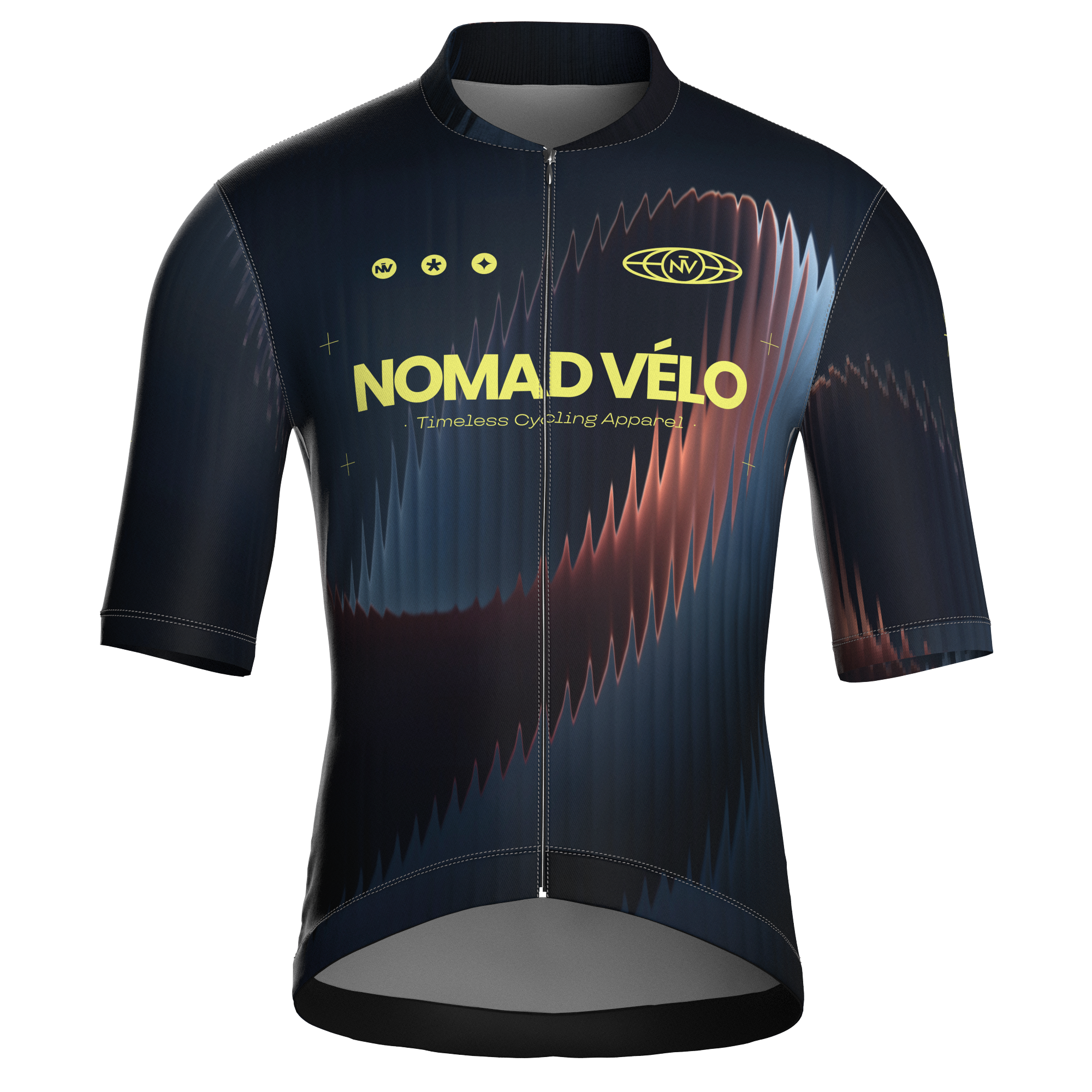 Maglia da ciclismo Aurora Navy a maniche corte, vestibilità da gara