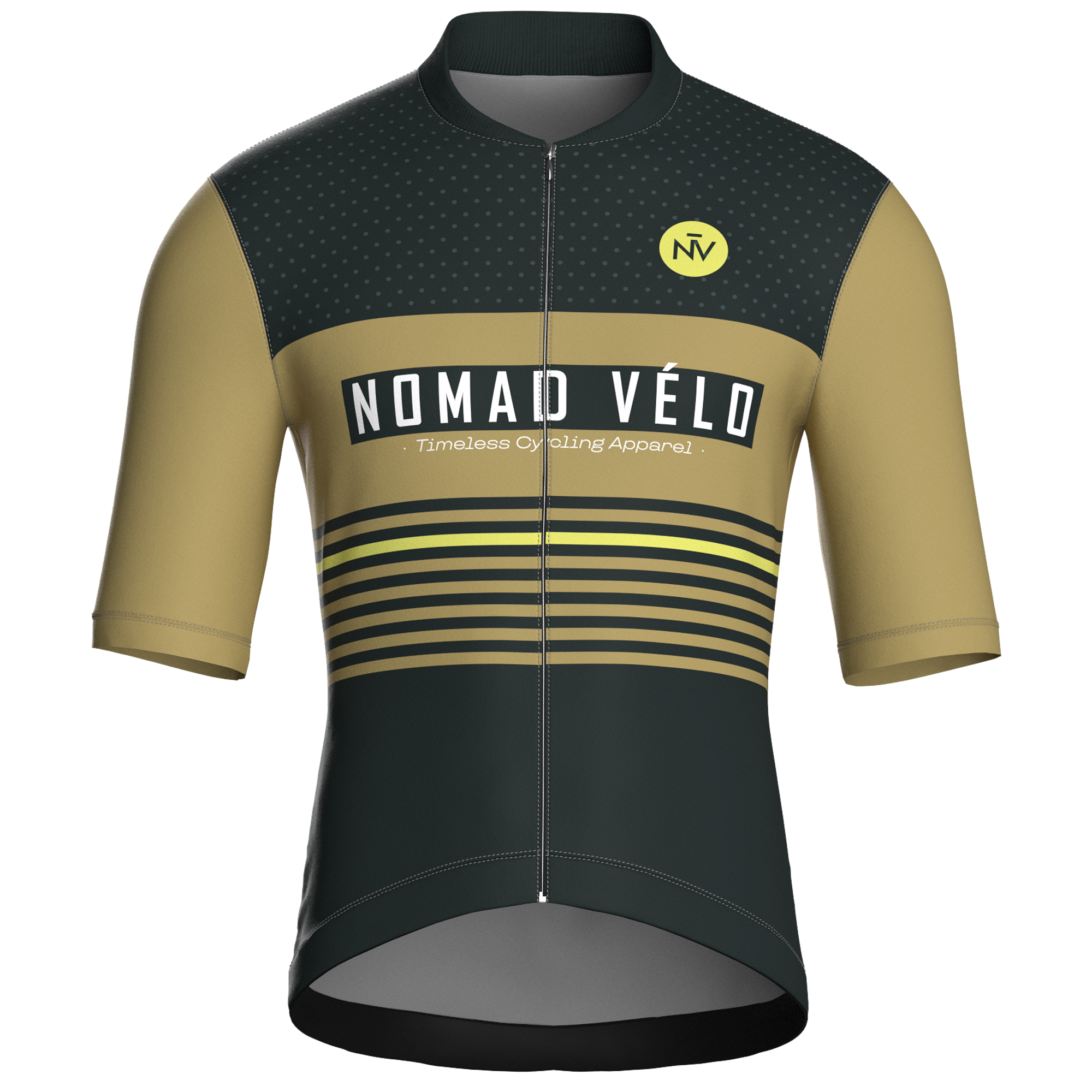 Maglia da ciclismo a maniche corte modello Forest con motivo a righe retrò – vestibilità da gara