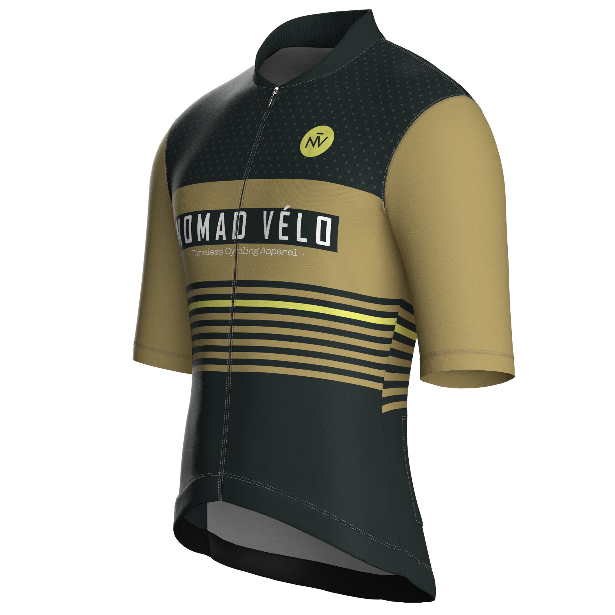Maglia da ciclismo a maniche corte modello Forest con motivo a righe retrò – vestibilità da gara