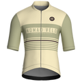 Maglia da ciclismo a maniche corte Retro Stripe Sand – Race Fit per allenamento su strada | Nomad Vélo