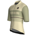 Maglia da ciclismo a maniche corte Retro Stripe Sand – Race Fit per allenamento su strada | Nomad Vélo