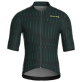 Maglia da ciclismo a maniche corte verde gessato, vestibilità da gara