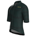 Maglia da ciclismo a maniche corte verde gessato, vestibilità da gara