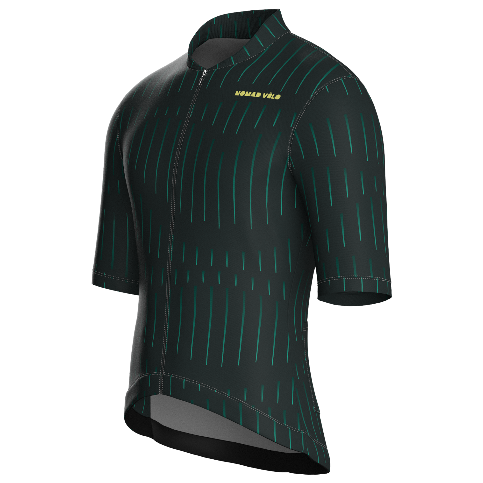 Maglia da ciclismo a maniche corte verde gessato, vestibilità da gara