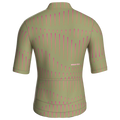 Maglia da ciclismo a maniche corte a righe verde oliva, vestibilità da gara.