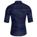 Maglia da ciclismo a maniche corte a righe blu navy, vestibilità da gara.