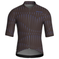 Maglia da ciclismo a righe marroni – Manica corta, vestibilità da gara