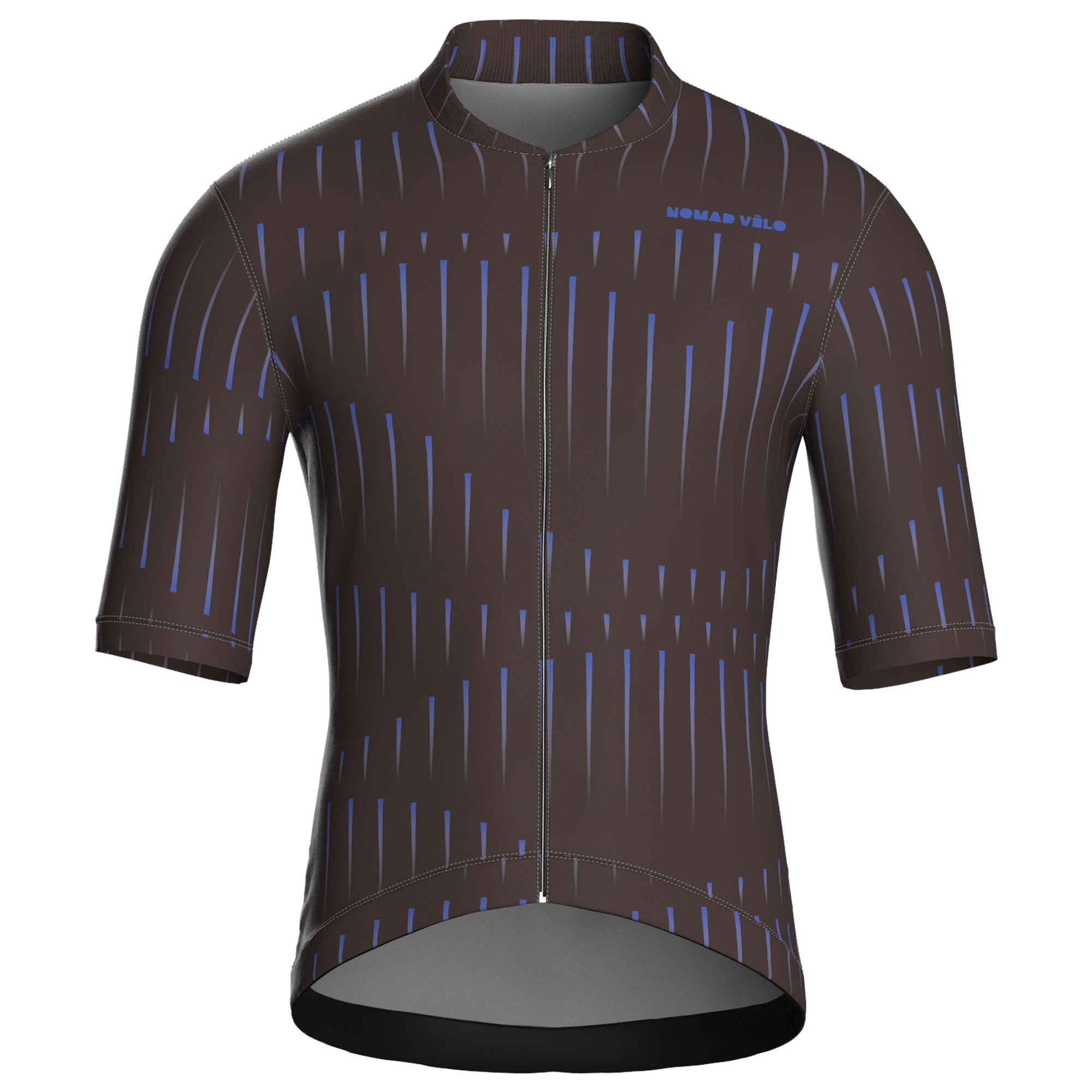 Maglia da ciclismo a righe marroni – Manica corta, vestibilità da gara