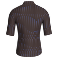 Maglia da ciclismo a righe marroni – Manica corta, vestibilità da gara